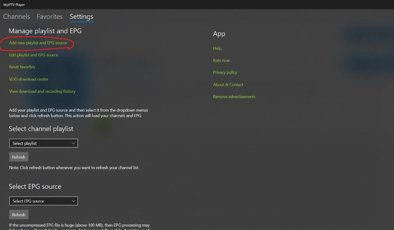 MyIPTV Player: esimerkkikuva 1