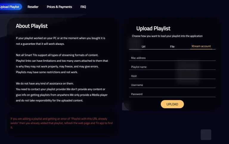 XUI IPTV Player: esimerkkikuva 1